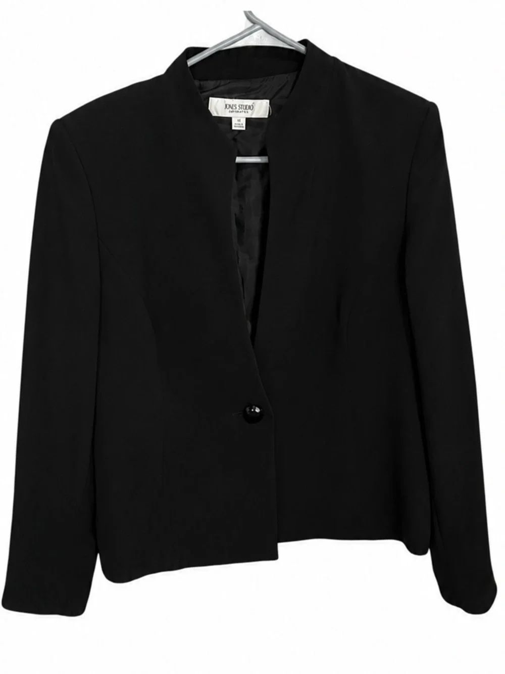 Jones Studio Separates Size 14 Black Single Button Career Blazer Jacket